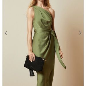 Ted Baker GABIE One shoulder drape midi dress